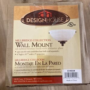 Design House Millbridge 1-Light Oil Rubbed Bronze Finish Wall Mount #514554